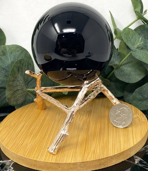 Large Rose Gold Metal Stick Sphere Holder