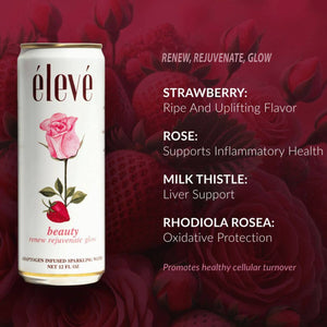 Beauty Adaptogen Sparkling Water, Strawberry Rose