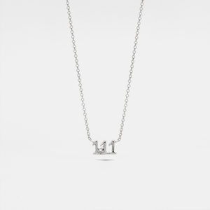 Dainty Angel Number Charm Necklace in 925 Sterling Silver