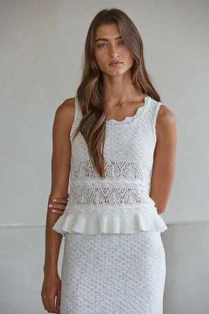 Knit Sweater Cotton Blend Top