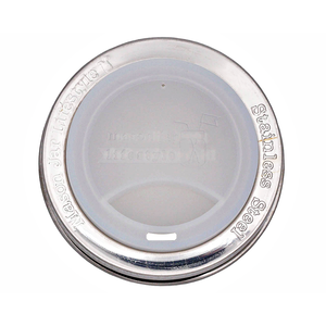 Silicone Drinking Lid with Stainless Steel Band for Mason Jars