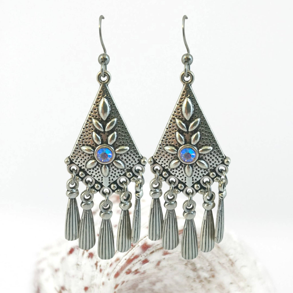 Silver Boho Tassel Earrings