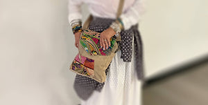 Recycled Military Tent Crossbody with Vintage Fabric