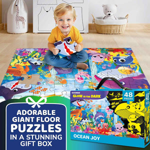 2x3 FT Giant Glow in Dark Puzzle - Ocean Joy