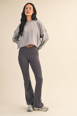 Mineral Wash Cutout Back Layering Sweatshirt