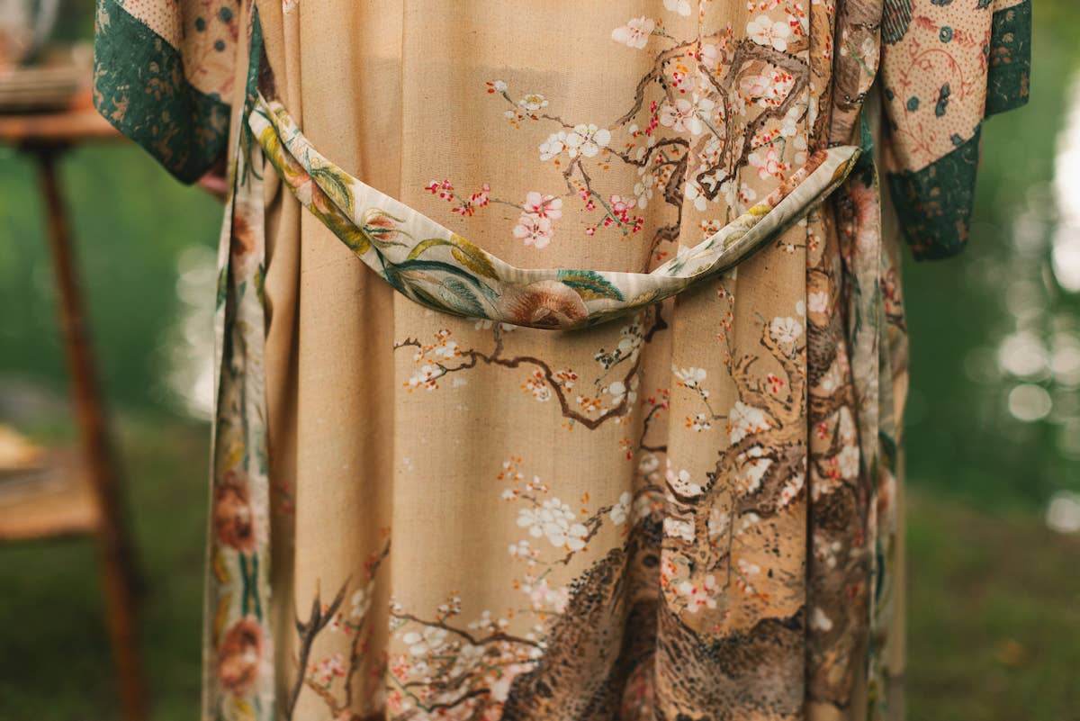 Fable Opera Duster Kimono Robe - Deer, Moon and Blossom