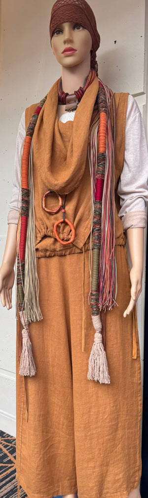 Italian Linen Wide Legs Pants with Pockets