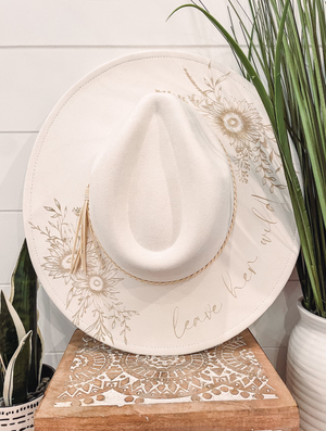 Engraved Sunflower Hat - Light Gray