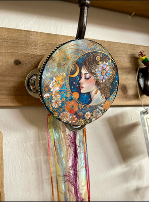 Lady of the Moon Tambourine Wall Hanging