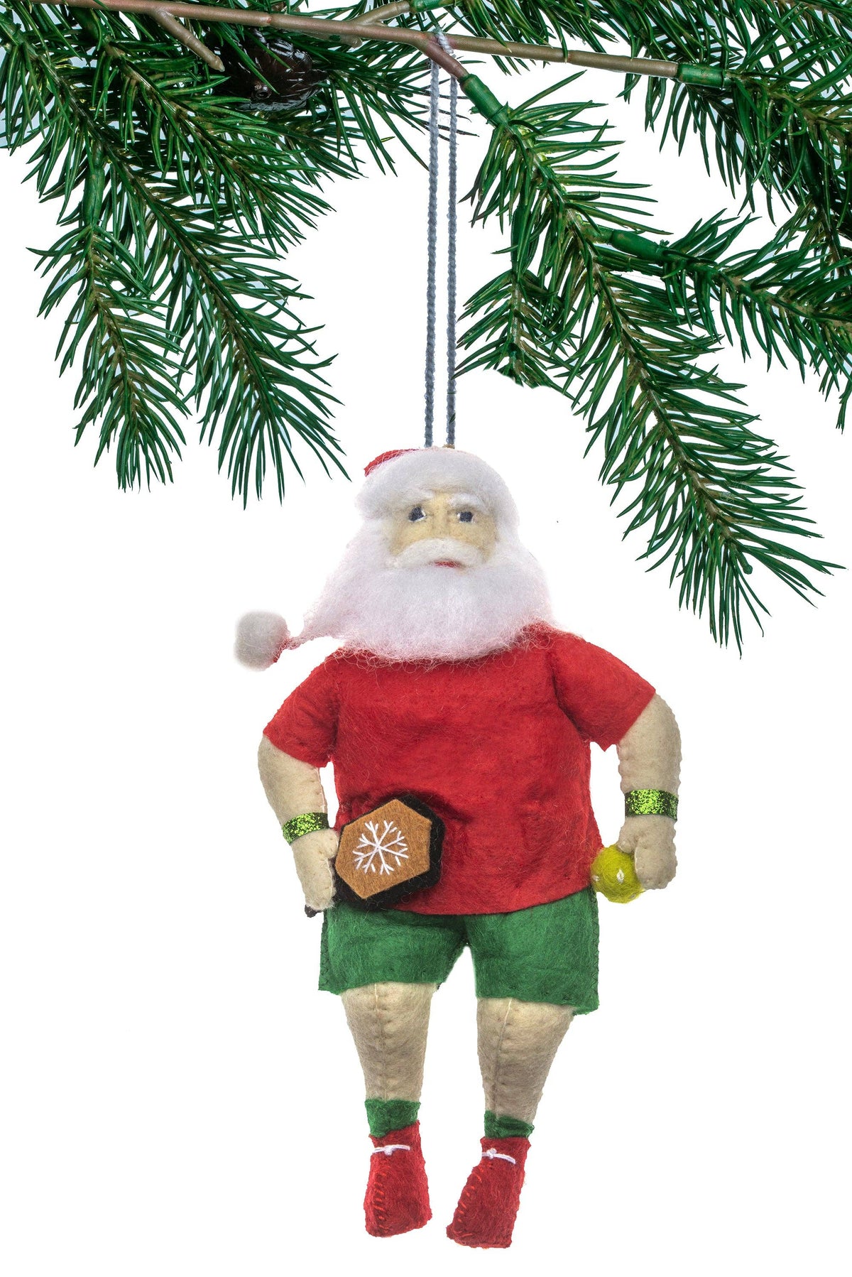 Pickleball Santa Claus Felt Ornament