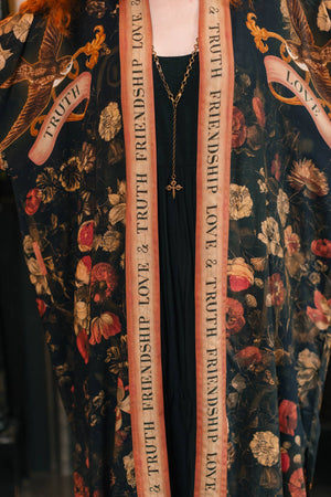 Heart of Gold Opera Duster Kimono Robe - Sacred Heart