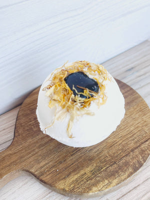 Smoky Quartz Bath Bomb with Dried Calendula