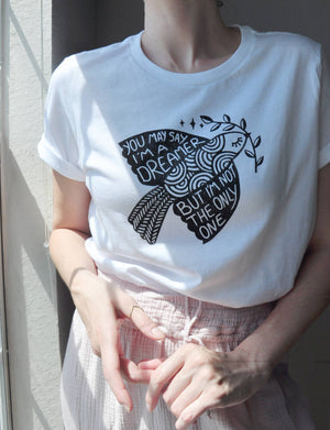 Peace Dove Women's Relaxed Tee, Boho Shirt, Hippie Top.