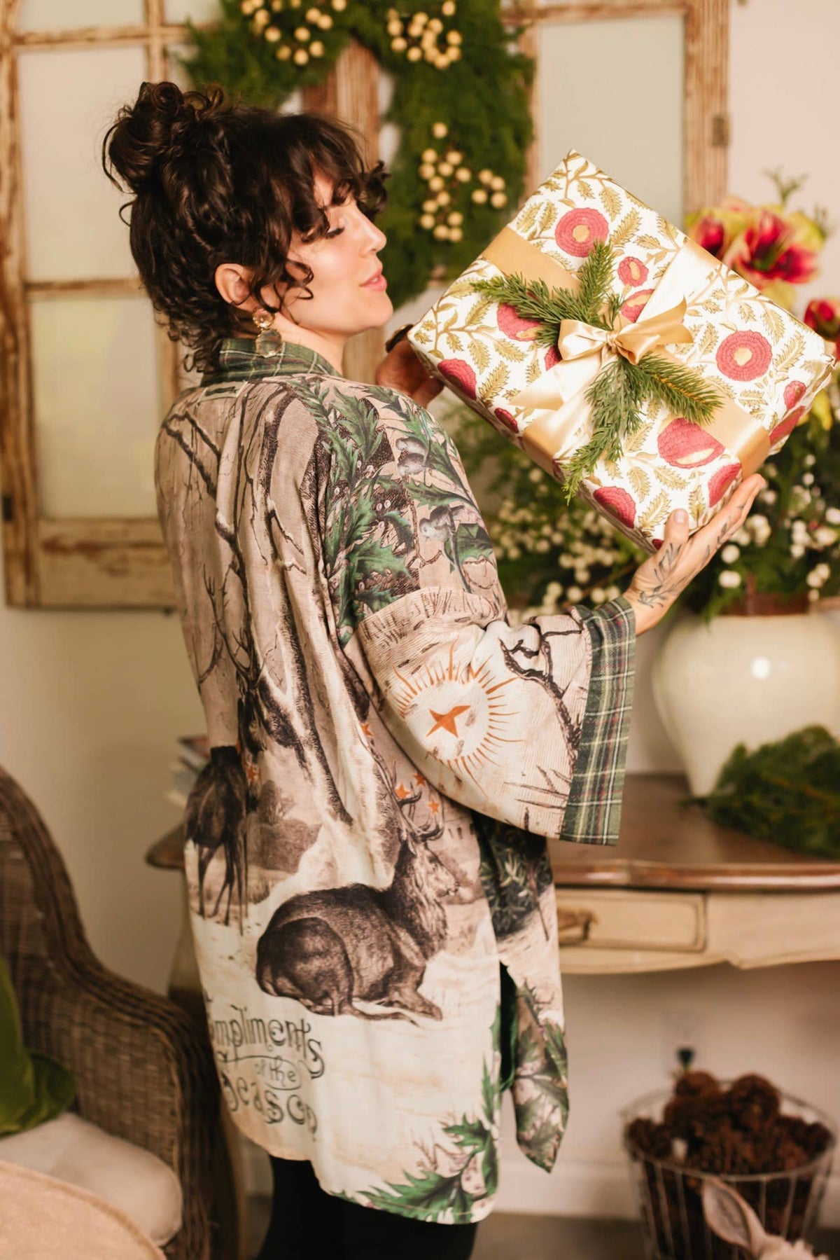 Winter Wish Christmas Matinée Duster Kimono