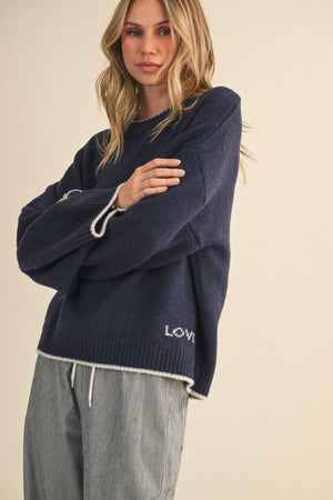 Navy Love Sweater