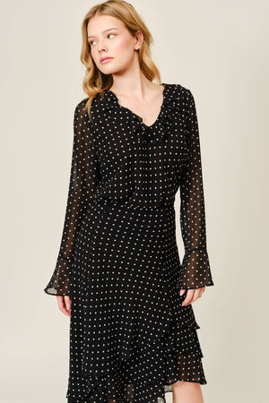 POLKA DOT RUFFLE BLOUSE