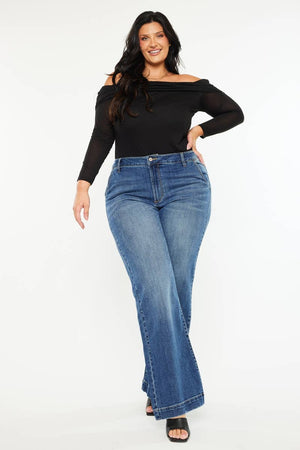Plus Size High Rise Wide Leg Trouser Jean