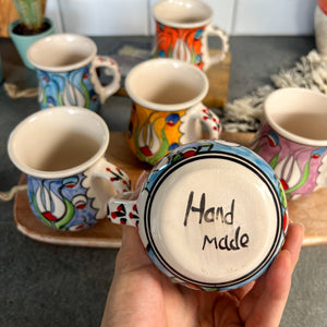 Hand Painted Floral Ceramic Mug - 8oz