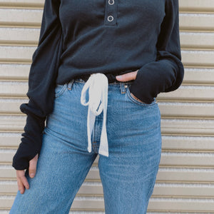 Out of Office Slouch Henley Top