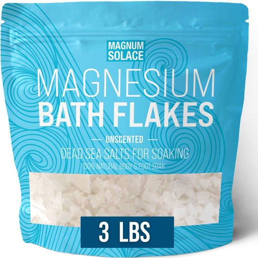 Unscented Magnesium Bath Flakes with Dead Sea Salts, 3 lb