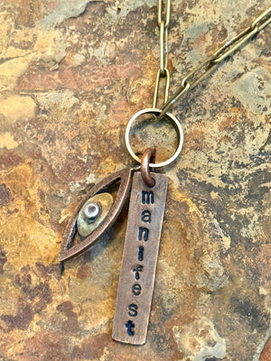 Manifest and Third Eye Charm Necklace - Made By Survivors