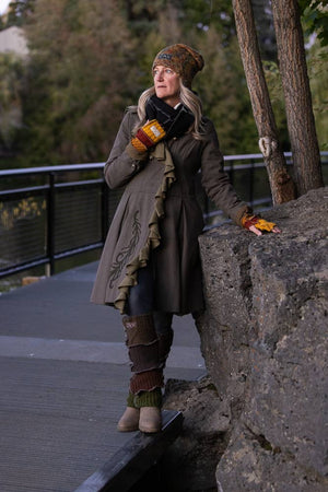 Upcycled Sweater Leg Warmers, Forest Tones