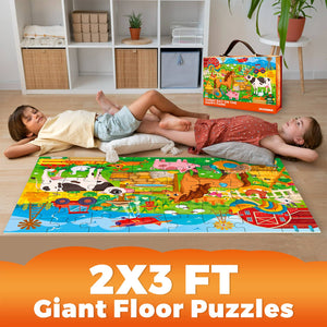 Giant Farm Floor Puzzle for Kids - 48 Pieces