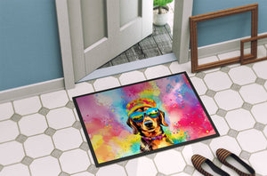 Dachshund Hippie Dawg Doormat, 24x36