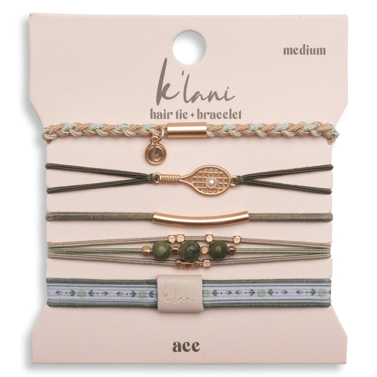 Ace Tennis Hair Tie Bracelet Set