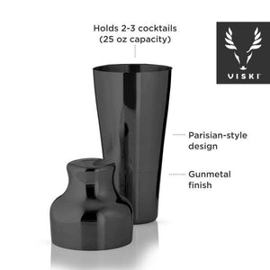 Black Gunmetal Parisian Cocktail Shaker