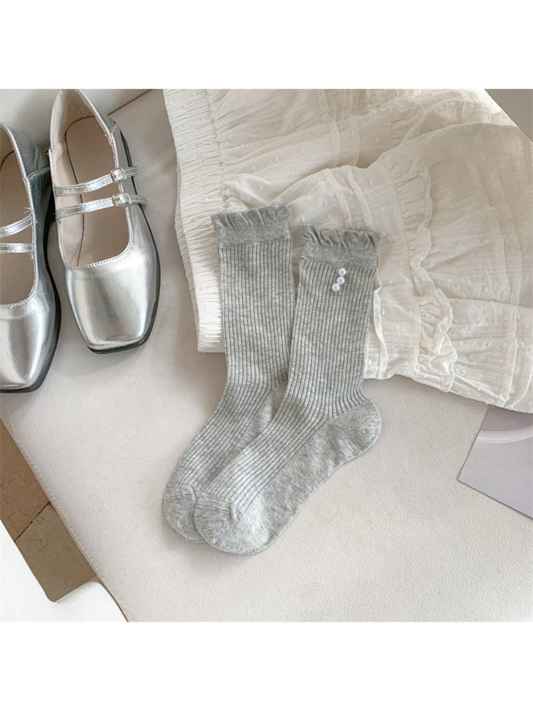 Rufia - Delicate Trim Rib Crew Socks