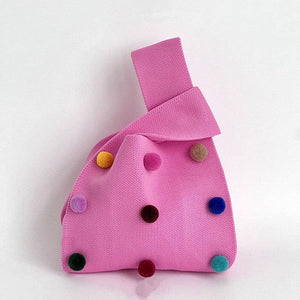Colorful Knitted Ball Bag