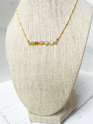 Watermelon Tourmaline Gemstone Necklace