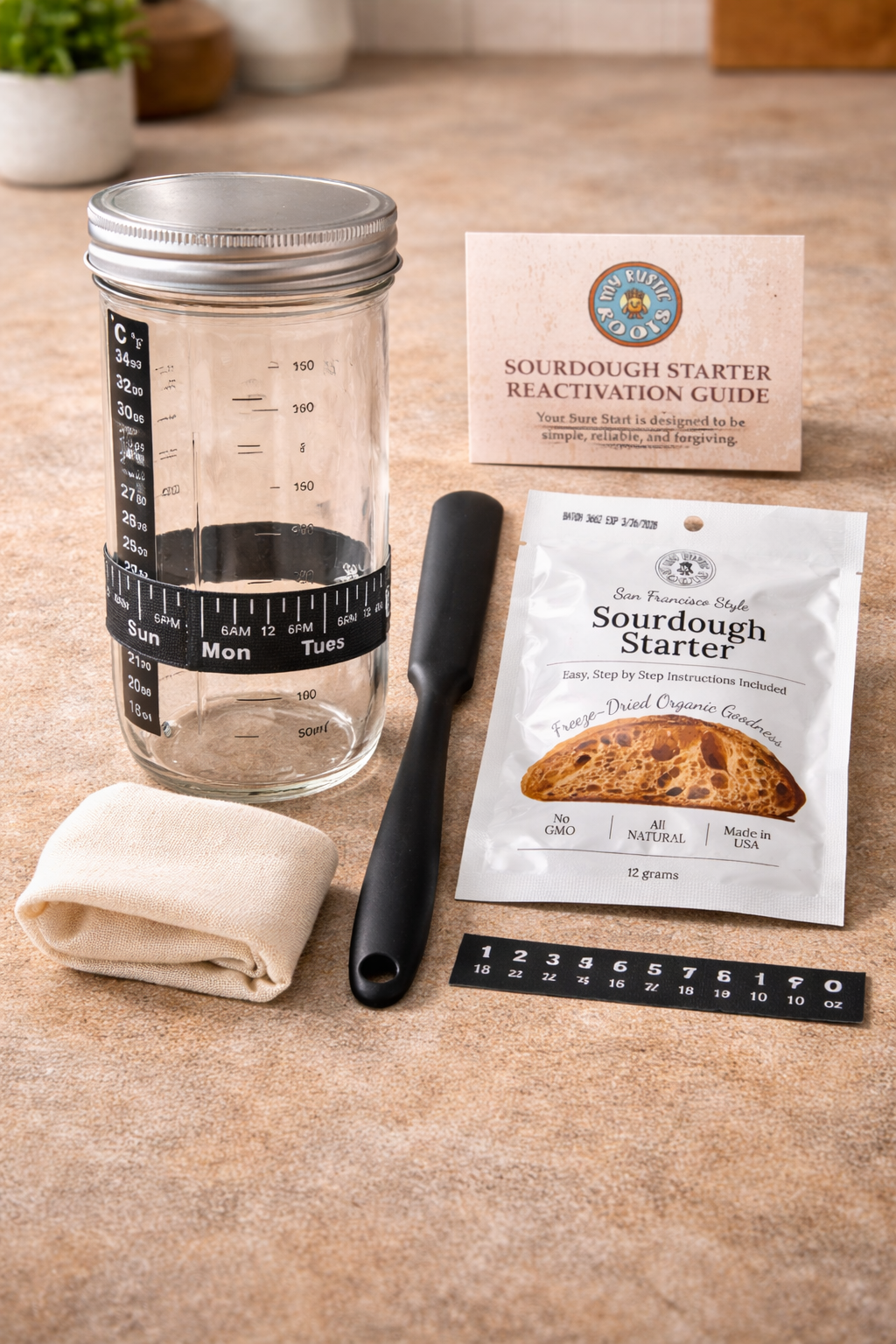 Sourdough Starter Jar Kit with Bonus Starter