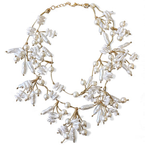 Coastal Lariat Pearl Necklace | Handmade Statement Jewelry