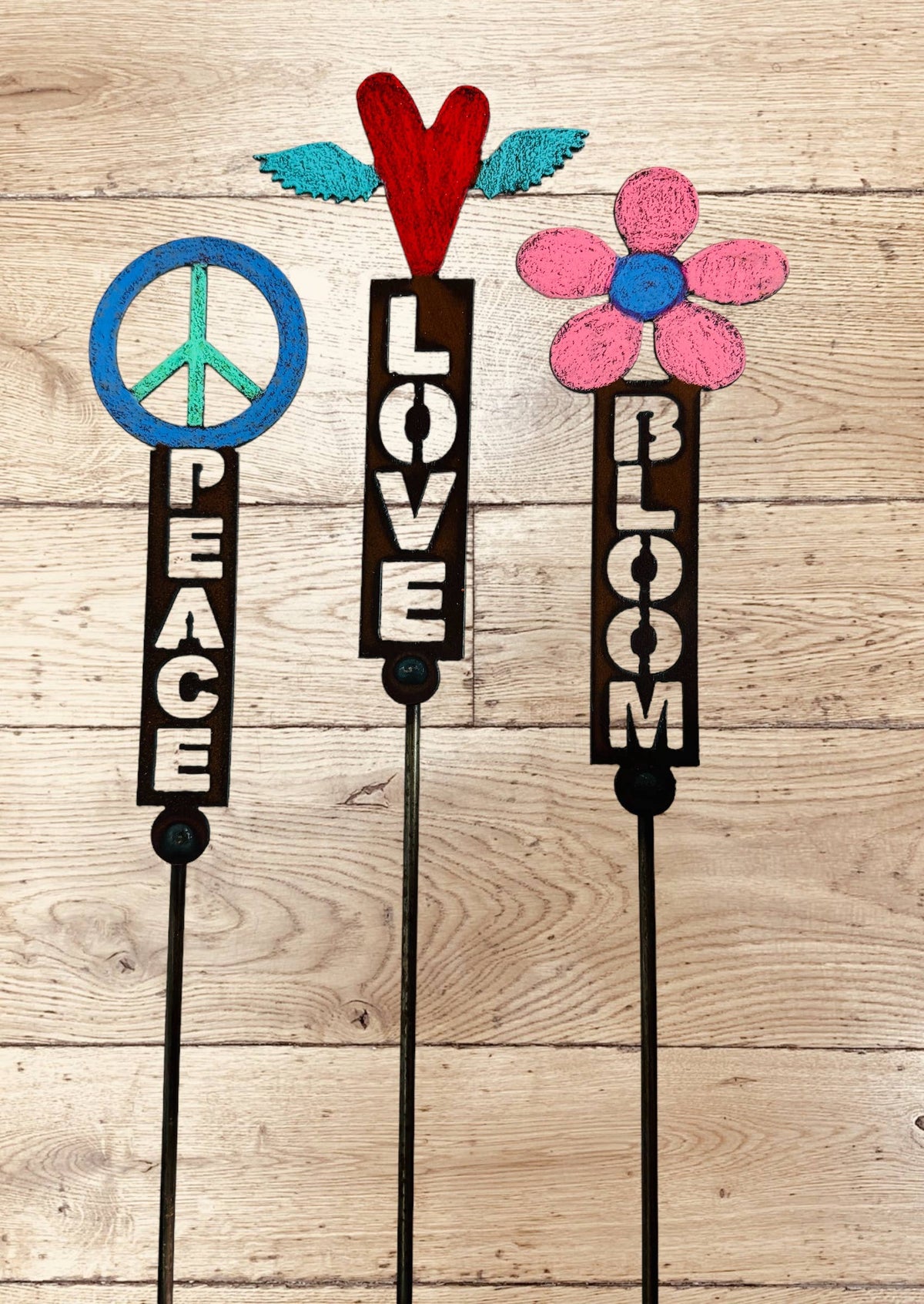 Peace Sign Plant Stake