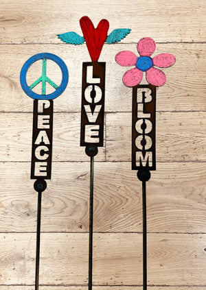 Peace Sign Plant Stake