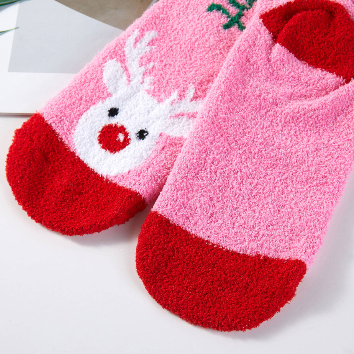 Christmas Plush Fuzzy Socks with Gift Box (3 Pairs)