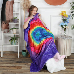 Flannel Fleece Hippie Boho Throw Blanket Trippy Peace