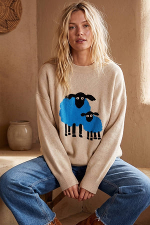 Sheep Graphic Oversized Sweater