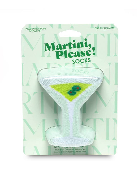 Martini Glass 3D Crew Socks – Green