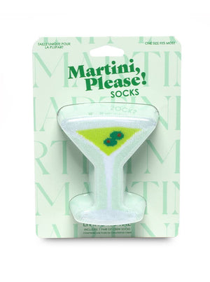 Martini Glass 3D Crew Socks – Green