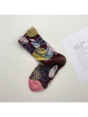 Rufia - Abstract Botanical Crew Socks