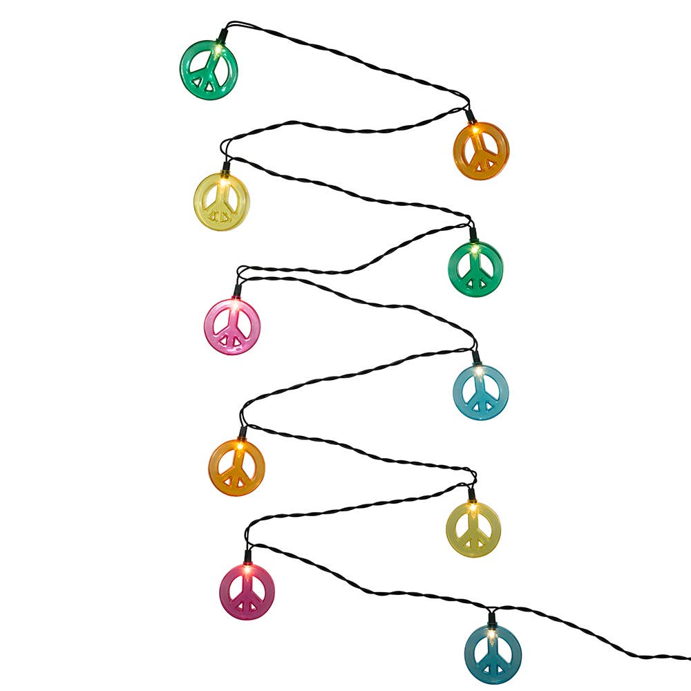Peace Sign 10-Light String Light Set