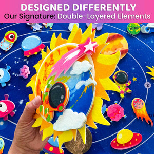 Space Felt Board for Kids - Educational Flannel Toy