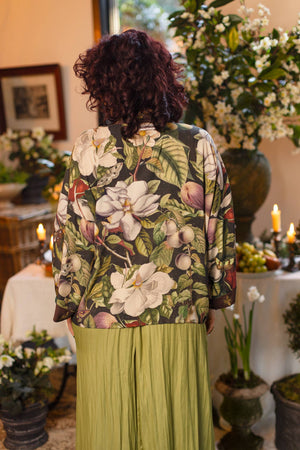 Fleur De Lune Pixie Duster Crop Kimono w/ Florals & Bees