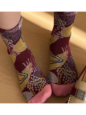 Rufia - Abstract Botanical Crew Socks