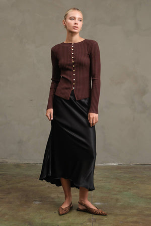 Slim Fit Knit Button Top