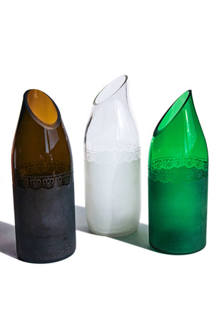 Handcrafted Upcycled Amber Glass Vase
