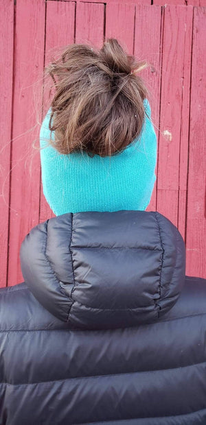 Upcycled Sweater Bun Beanie